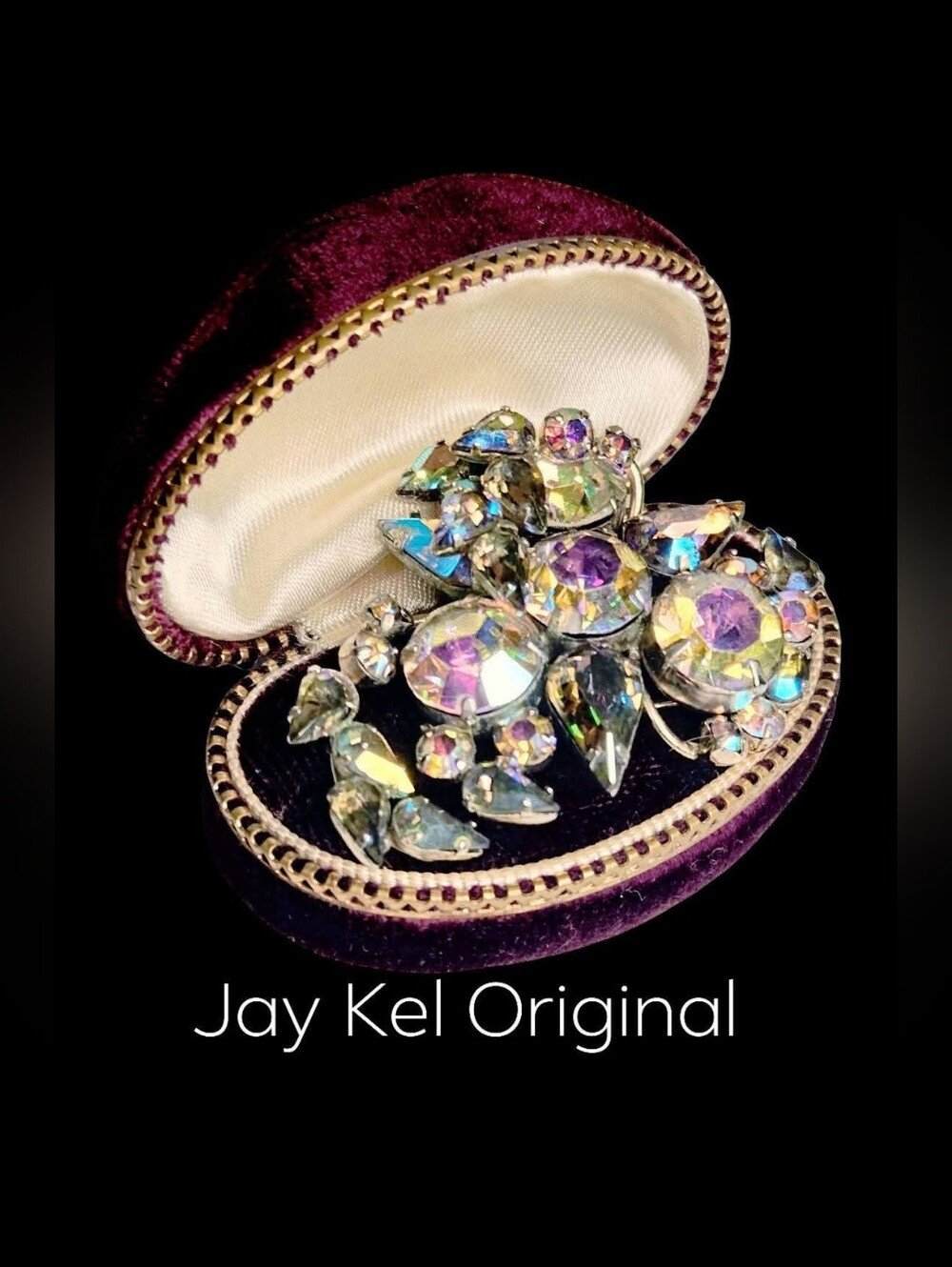 1950s JAY KEL ORIGINAL, Ab Rhinestone Brooch